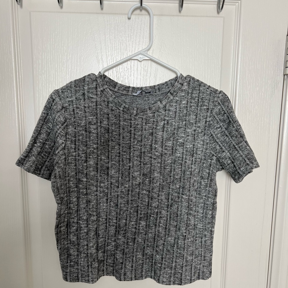 Wool imitating (crop) top